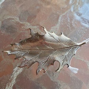 Vintage 1980s Giovanni Silver Maple Leaf Pin & Clip-On Earrings